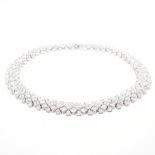 925 SILVER CUBIC ZIRCONIA STONE SET COLLAR NECKLACE