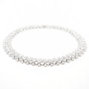 925 SILVER CUBIC ZIRCONIA STONE SET COLLAR NECKLACE