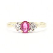 HALLMARKED 18CT GOLD RUBY & DIAMOND RING