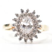 HALLMARKED 14CT GOLD & CZ CLUSTER RING