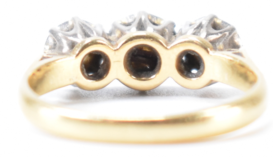 VINTAGE GOLD & DIAMOND 3 STONE RING - Image 3 of 9