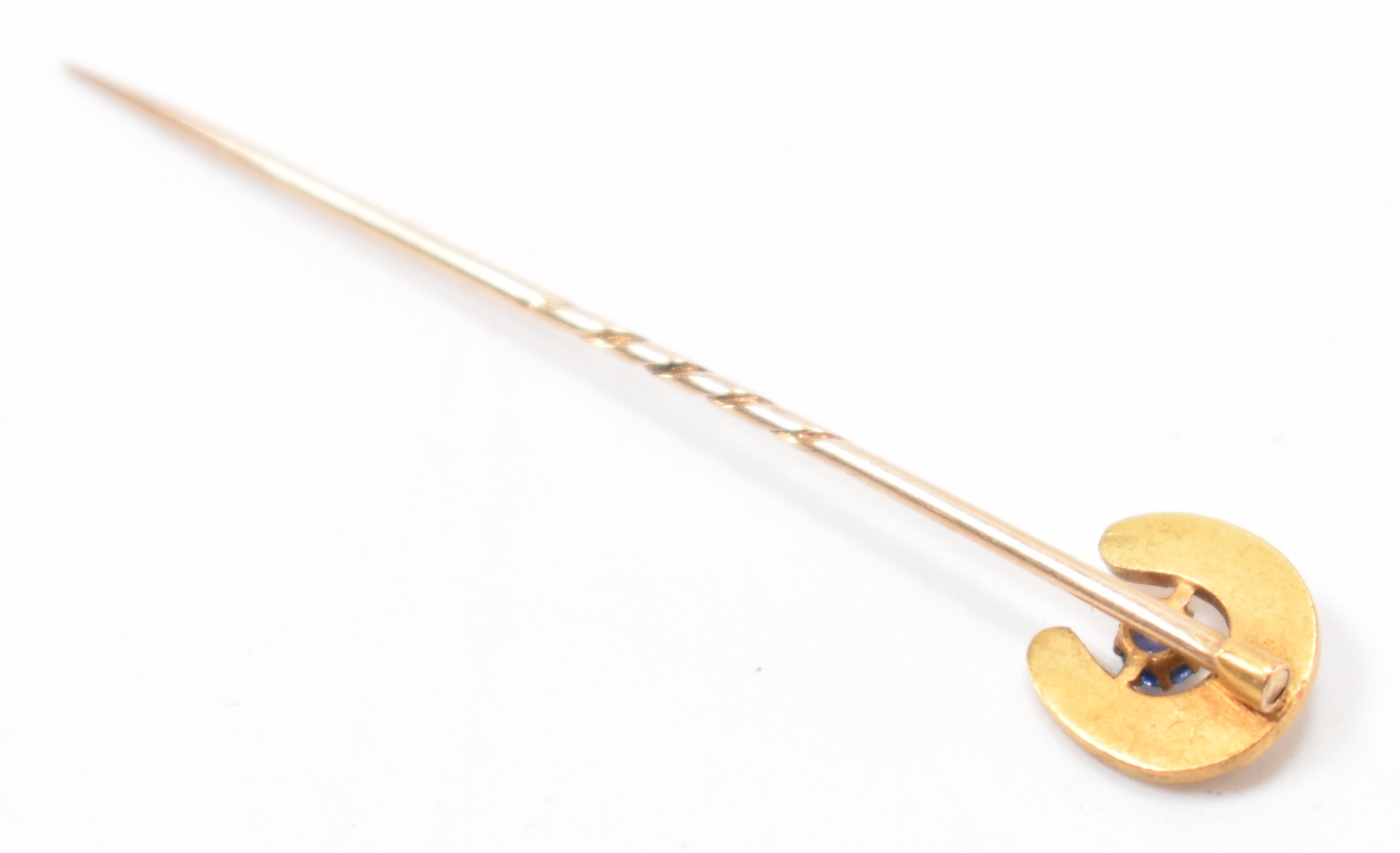 ANTIQUE GOLD SEED PEARL & SAPPHIRE STICK PIN - Image 2 of 4