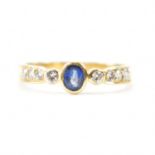 18CT GOLD SAPPHIRE & DIAMOND RING