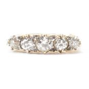 ANTIQUE 18CT GOLD & DIAMOND 5 STONE RING