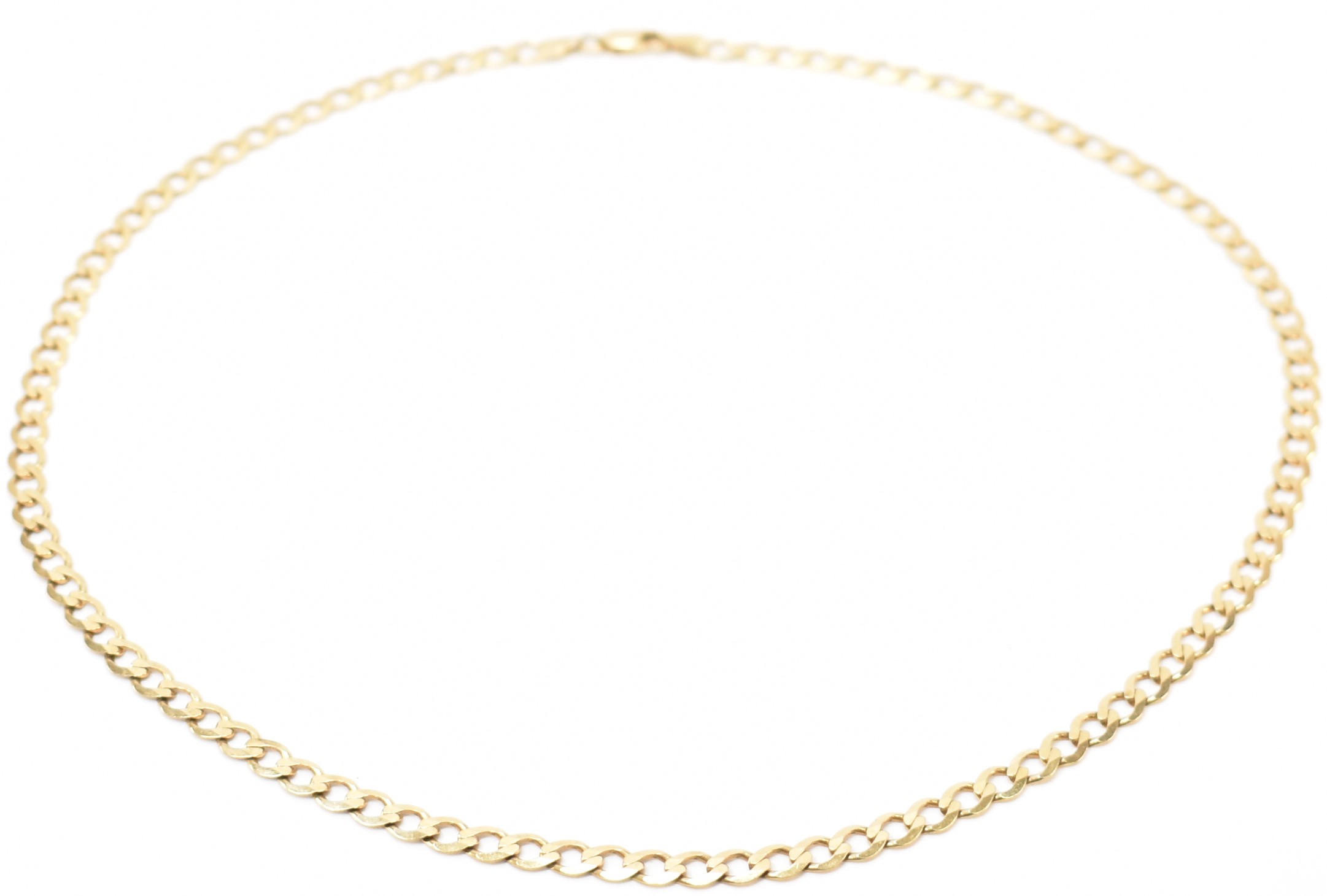 HALLMARKED 9CT GOLD FLAT LINK NECKLACE CHAIN - Image 2 of 5