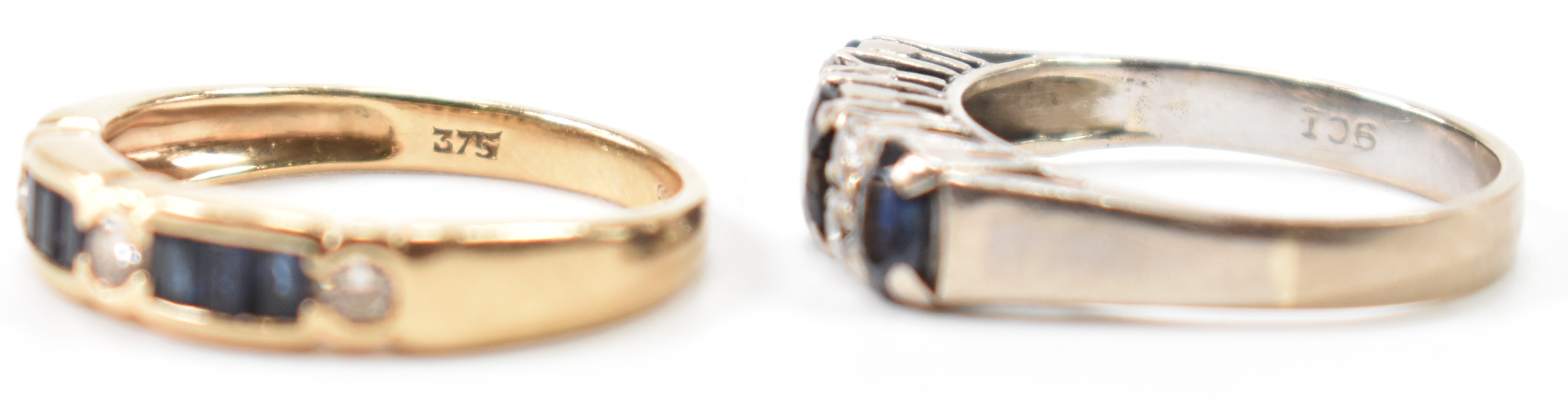 TWO 9CT GOLD SAPPHIRE & DIAMOND RINGS - Image 3 of 6