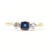 VINTAGE GOLD SAPPHIRE & DIAMOND RING