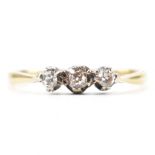 18CT GOLD & THREE STONE DIAMOND RING