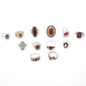 GROUP OF 925 SILVER STONE SET RINGS