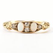 18CT GOLD OPAL & DIAMOND RING