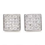 PAIR OF 9CT WHITE GOLD & DIAMOND STUD EARRINGS