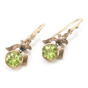 PAIR OF HALLMARKED 9CT GOLD & PERIDOT EARRINGS
