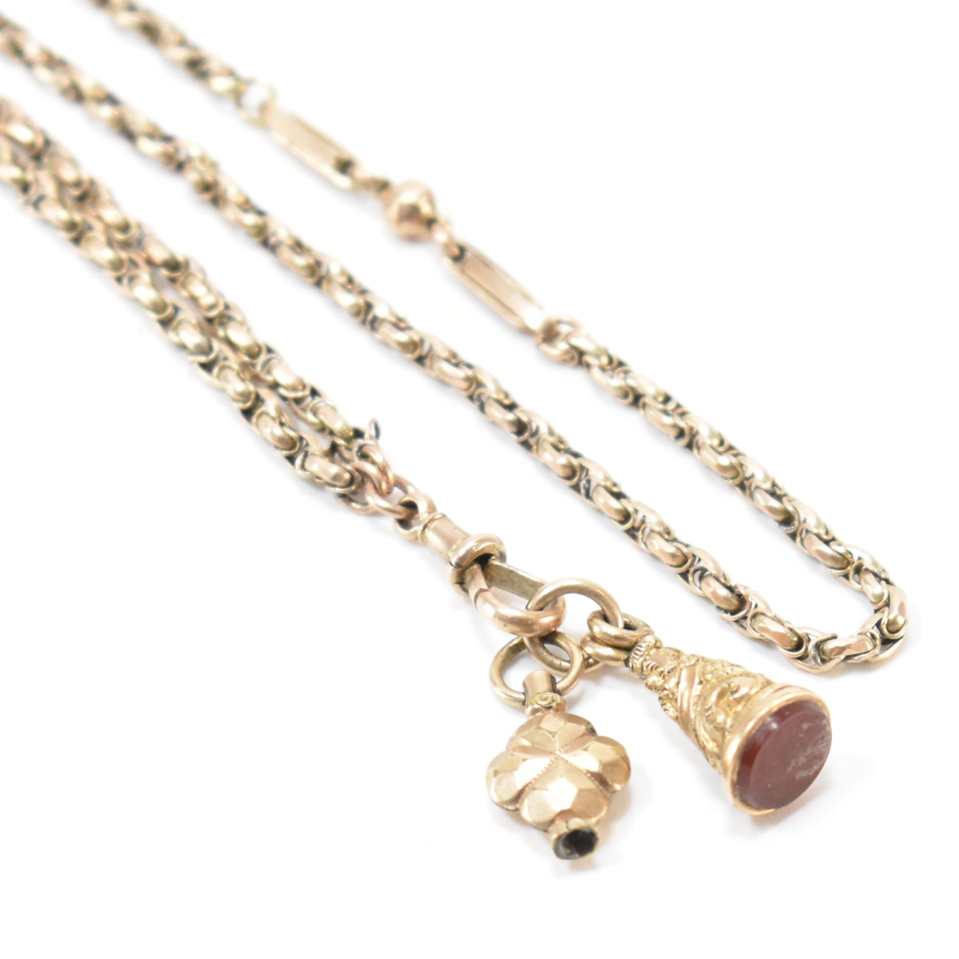 VICTORIAN GOLD POCKET WATCH CHAIN NECKLACE