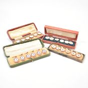 SIX SETS OF ANTIQUE MOTHER OF PEARL DRESS BUTTONS