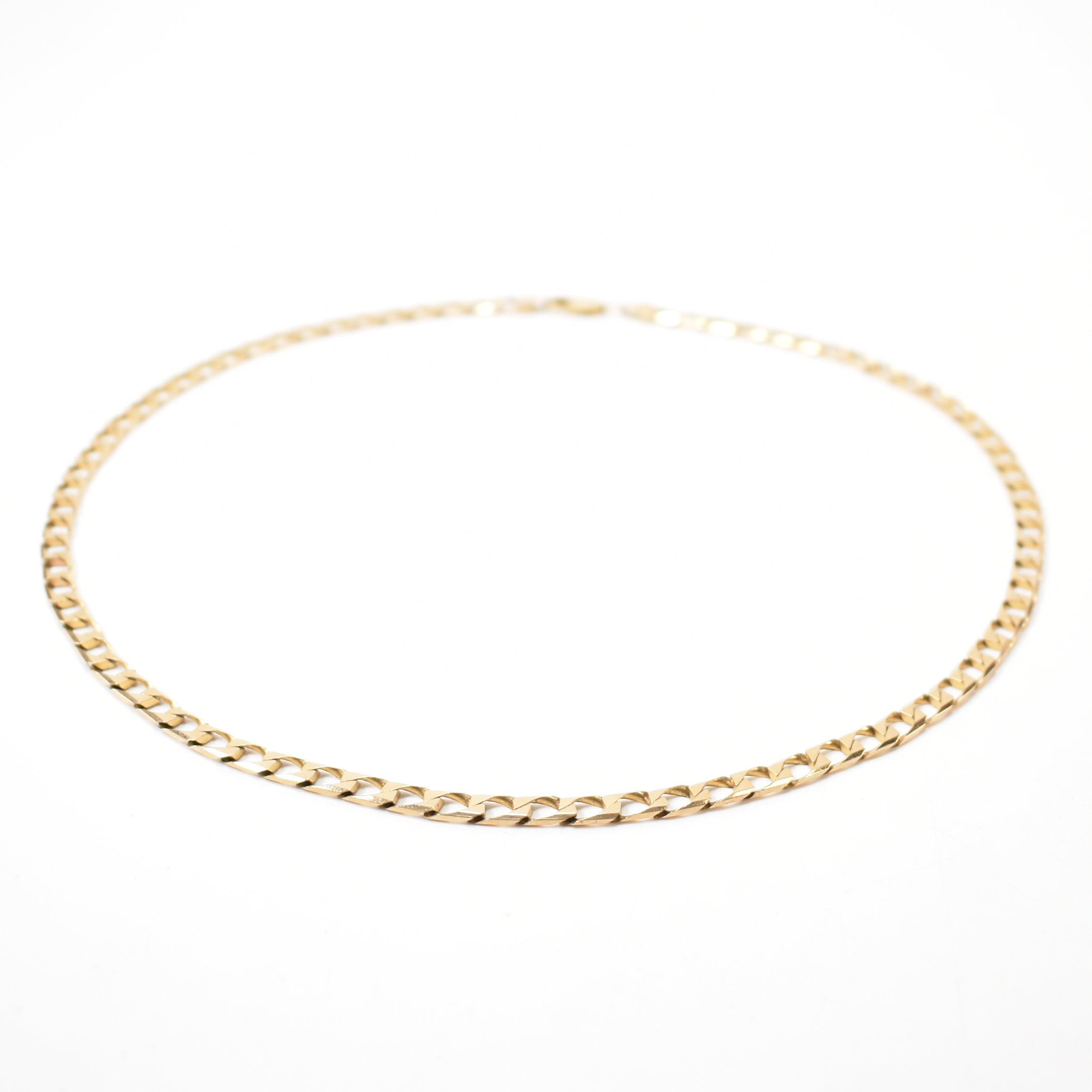 HALLMARKED 9CT GOLD FLAT CURB LINK NECKLACE CHAIN