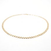 HALLMARKED 9CT GOLD FLAT CURB LINK NECKLACE CHAIN