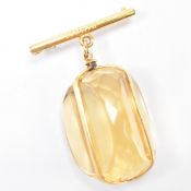 ANTIQUE 9CT GOLD & CTIRINE BROOCH PENDANT