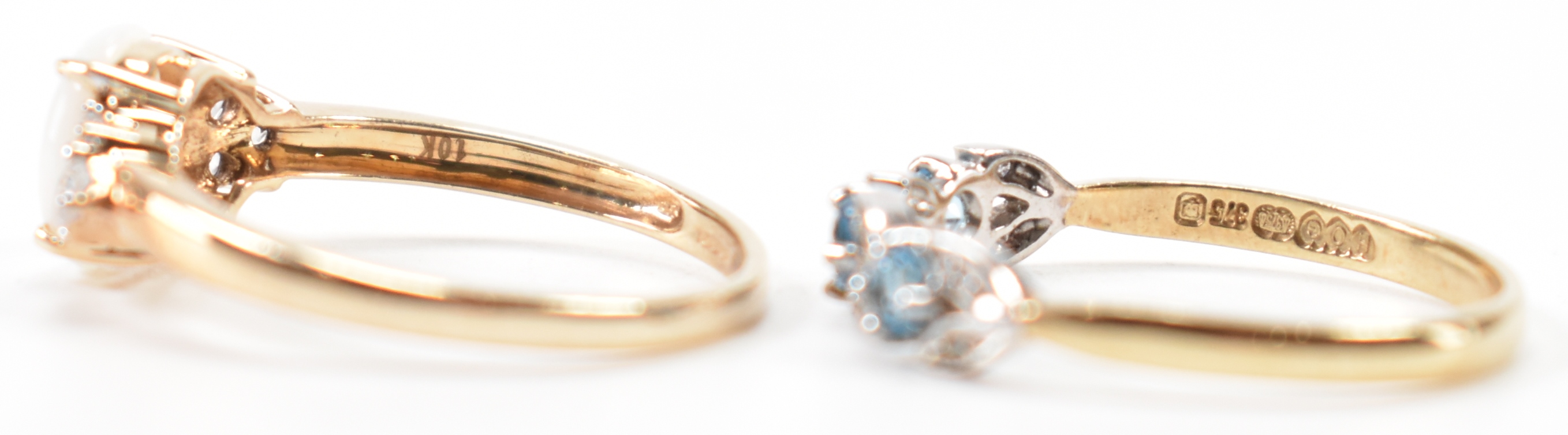 TWO 9CT GOLD RINGS - OPAL & BLUE STONE - Image 4 of 6