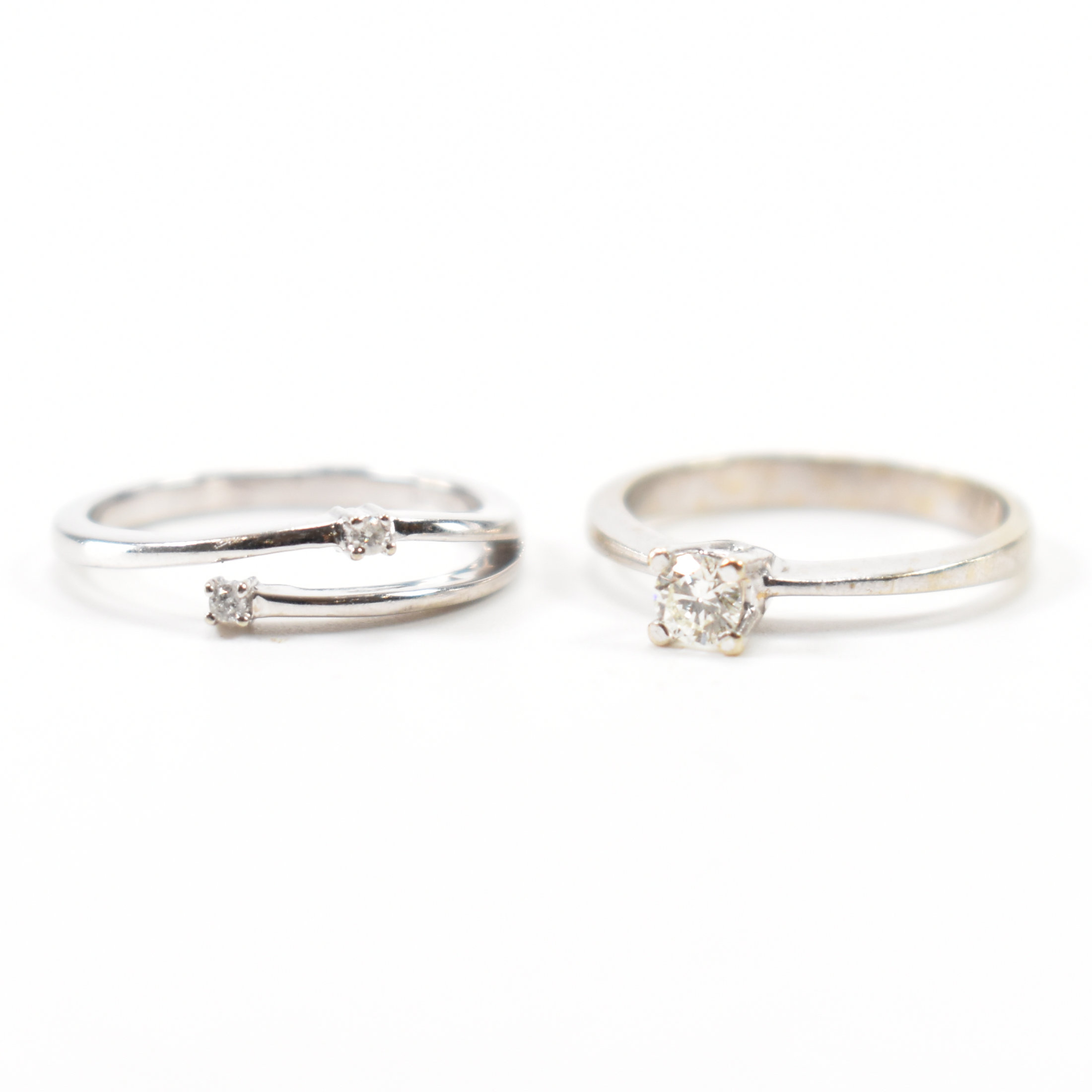 TWO 9CT GOLD & DIAMOND RINGS
