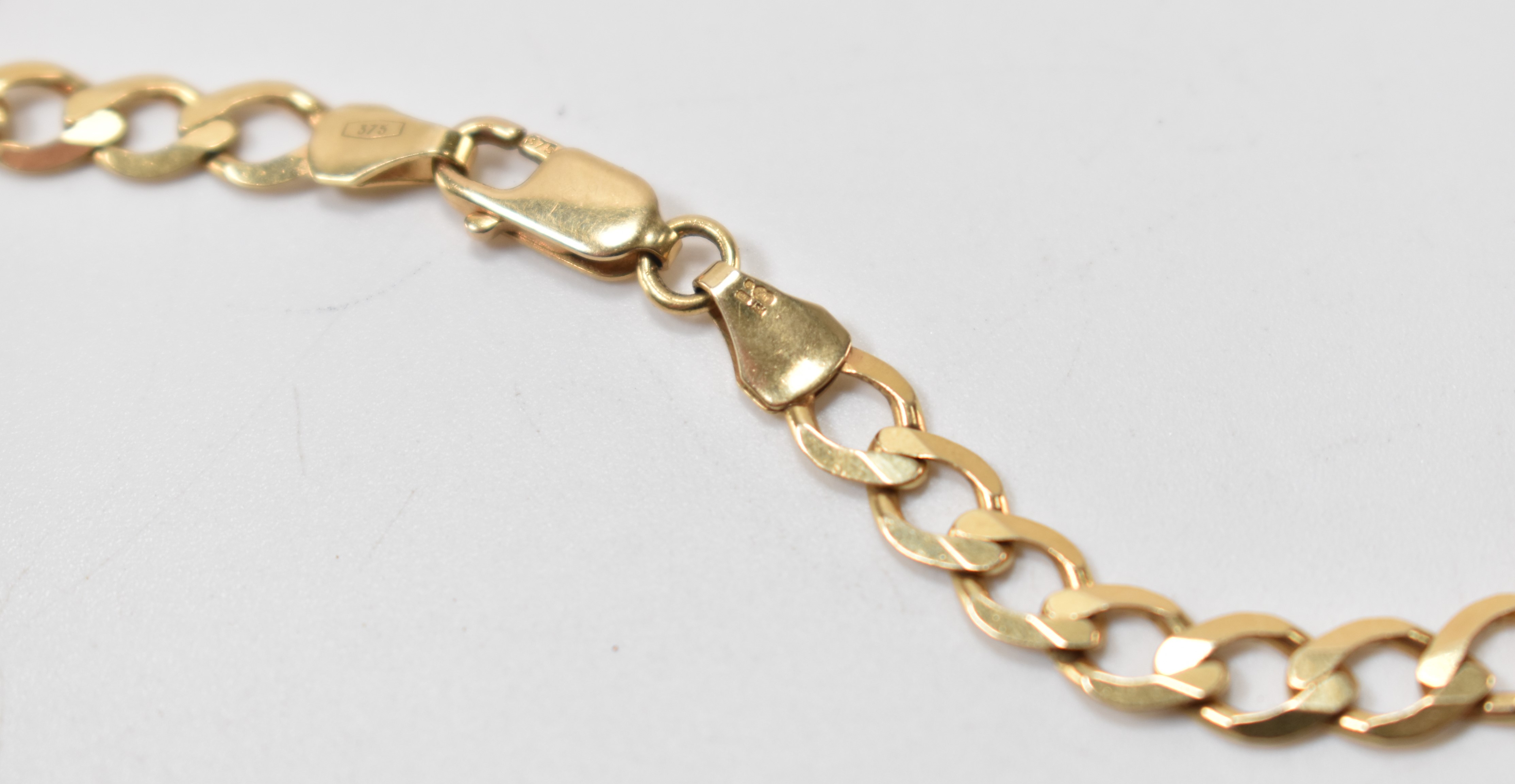 HALLMARKED 9CT GOLD FLAT LINK NECKLACE CHAIN - Image 5 of 5