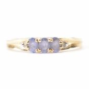 VINTAGE 9CT GOLD TANZANITE & DIAMOND RING