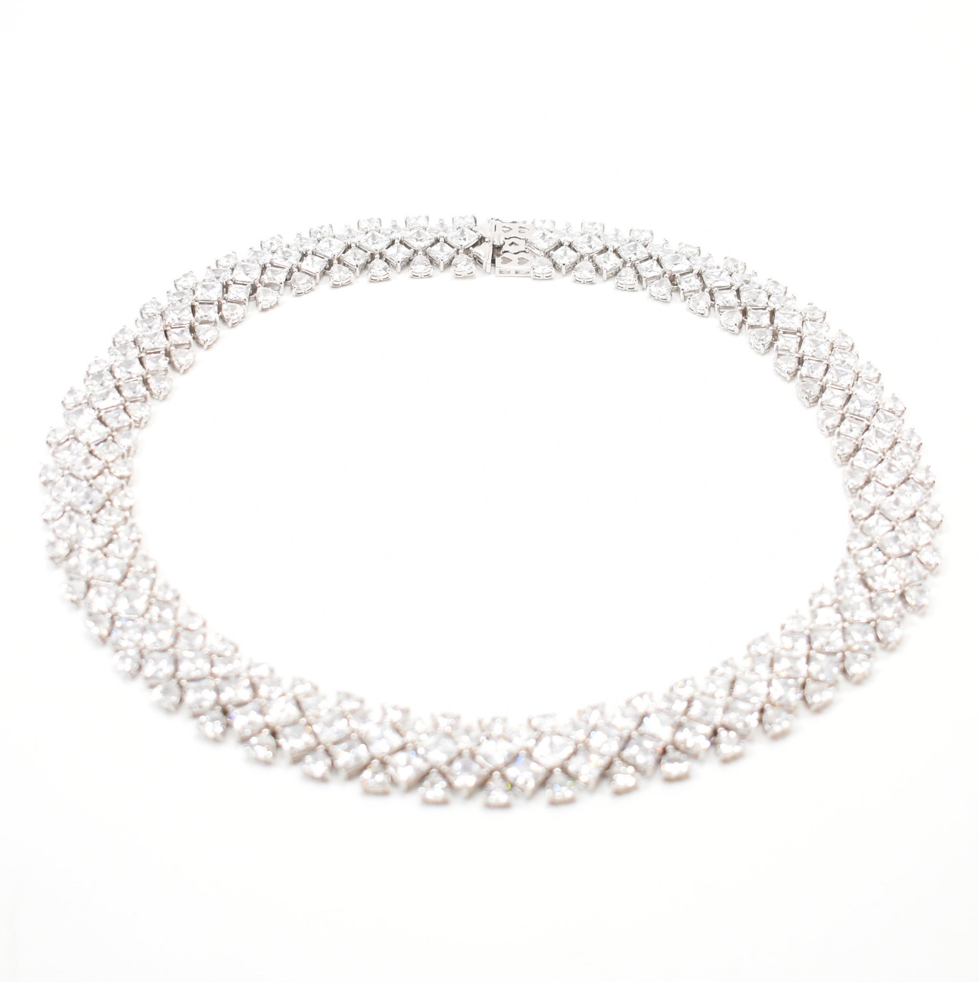 925 SILVER CUBIC ZIRCONIA STONE SET COLLAR NECKLACE - Image 3 of 5