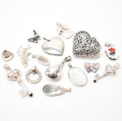 ASSORTMENT OF SILVER PENDANTS