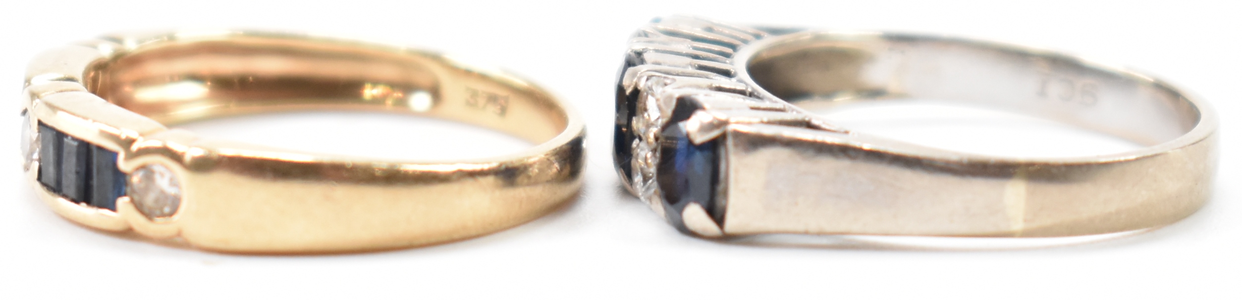 TWO 9CT GOLD SAPPHIRE & DIAMOND RINGS - Image 2 of 6