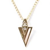 HALLMARKED 9CT GOLD & DIAMOND PENDANT NECKLACE