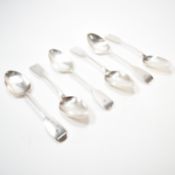 SIX VICTORIAN SILVER HALLMARKED FIDDLE PATTERN SPOONS