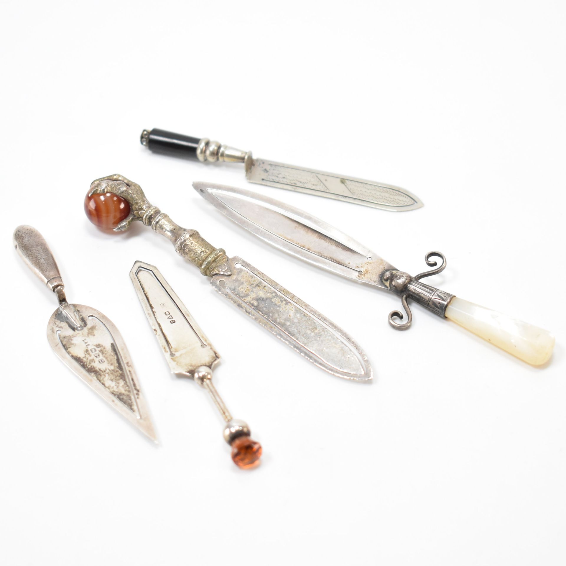 THREE VICTORIAN & LATER SILVER BOOKMARKS