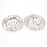 PAIR OF VICTORIAN SILVER HALLMARKED TRINKET DISHES