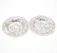 PAIR OF VICTORIAN SILVER HALLMARKED TRINKET DISHES