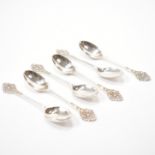 SIX VICTORIAN THOMAS PRIME SILVER PLATED TEA SPOONS