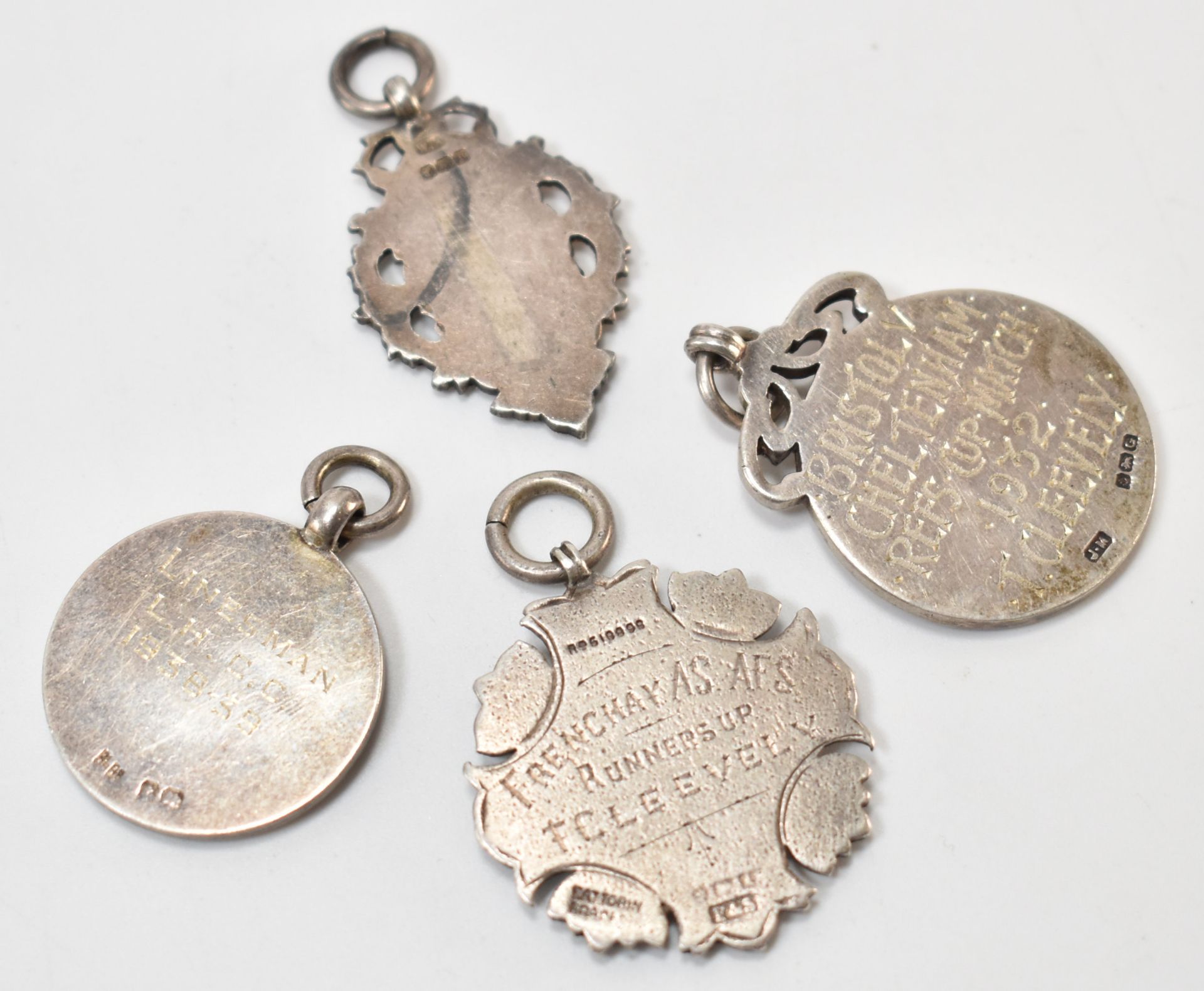 FOUR ANTIQUE SILVER HALLMARKED FOB MEDALS - Bild 6 aus 6