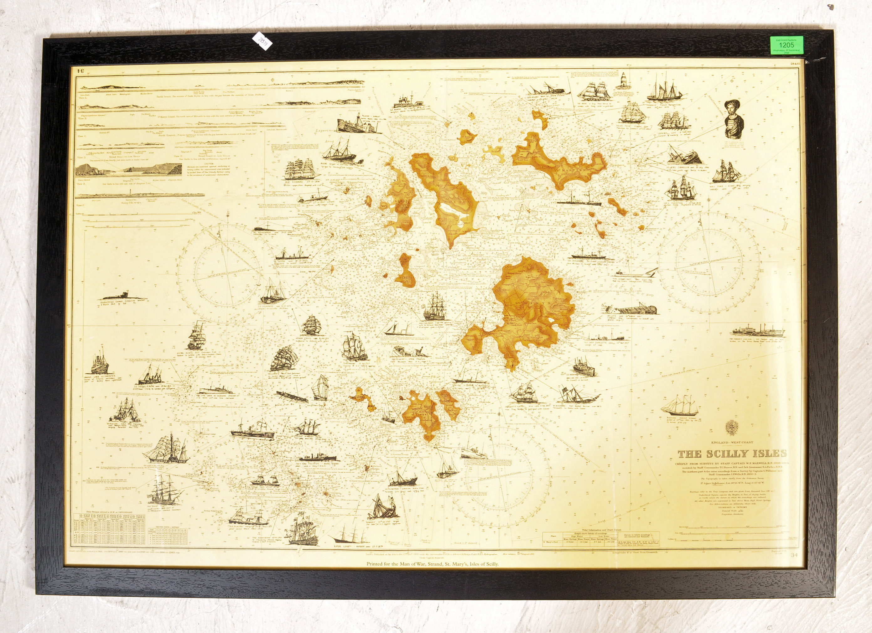 THE SCILLY ISLES - PRINTED SURVEY'S MAP