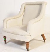 HOWARD STYLE UPHOLSTERED CREAM FABRIC BEDROOM CHAIR