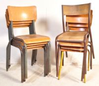 EIGHT MID CENTURY INDUSTRIAL CAFE DINING CHAIRS