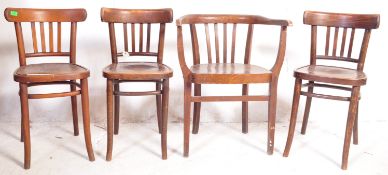COLLECTION OF FOUR VINTAGE BENT WOOD DINING CHAIRS