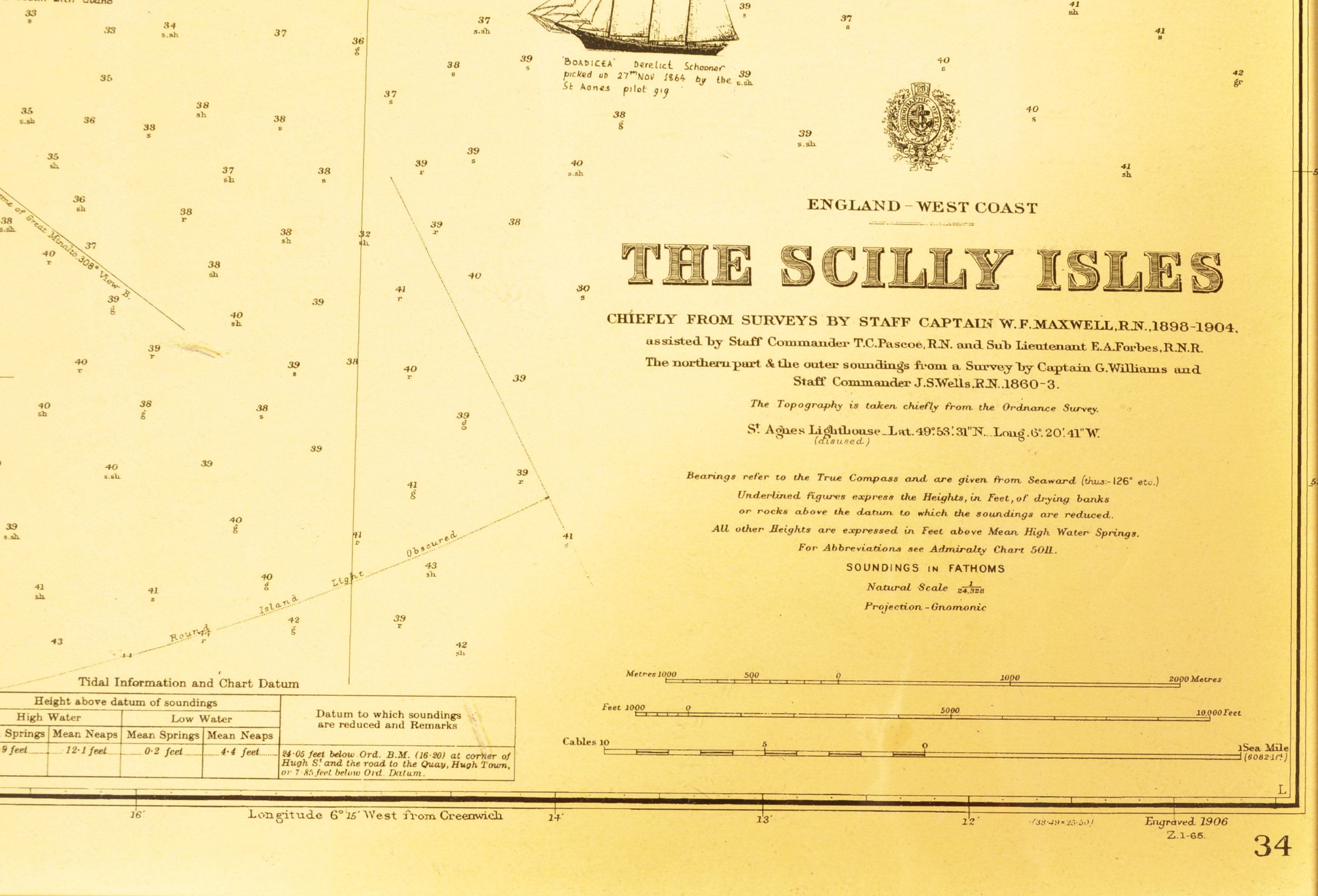 THE SCILLY ISLES - PRINTED SURVEY'S MAP - Image 4 of 5