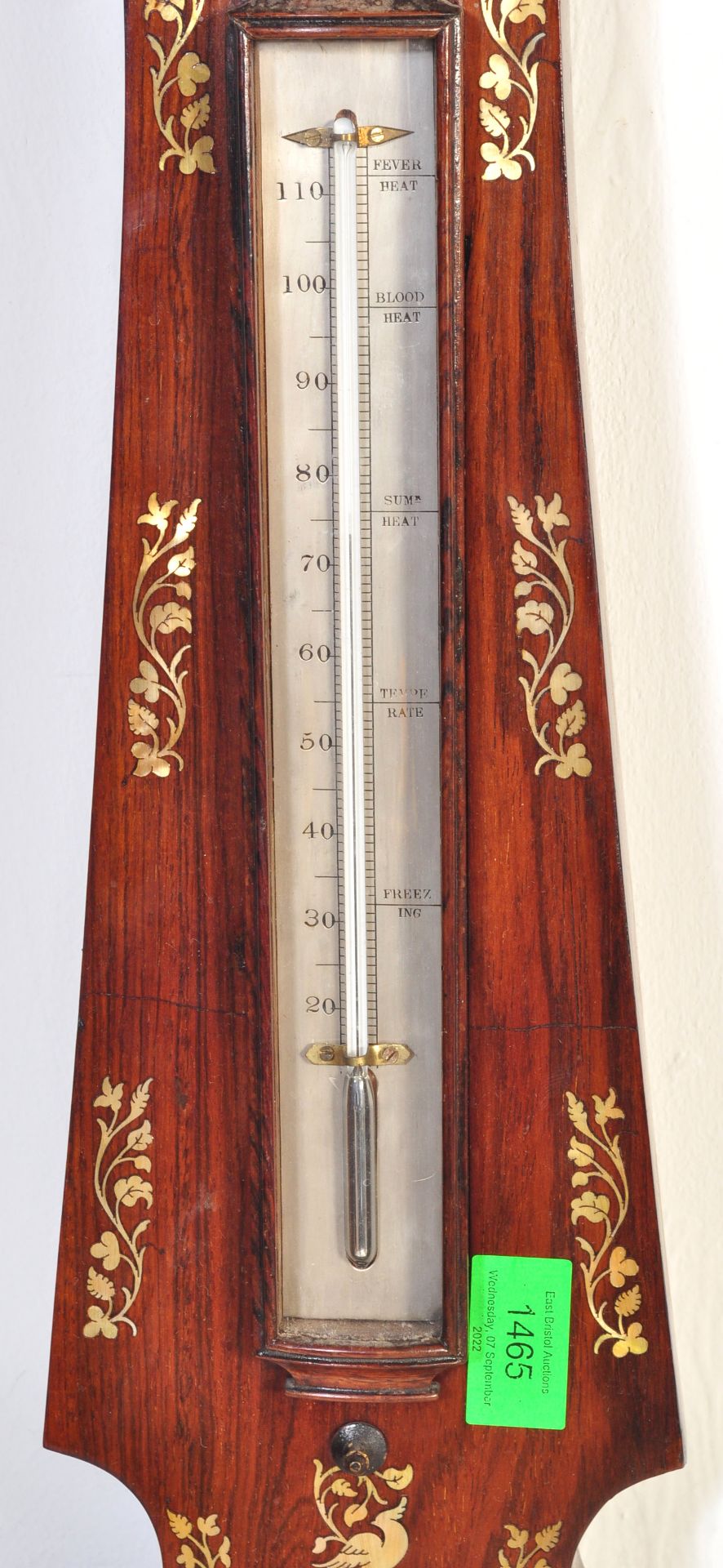 VICTORIAN ROSEWOOD BAROMETER WITH MOTHER OF PEARLS INLAID - Bild 3 aus 5