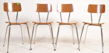 FOUR RETRO TAVO STYLE STACKING CHAIRS