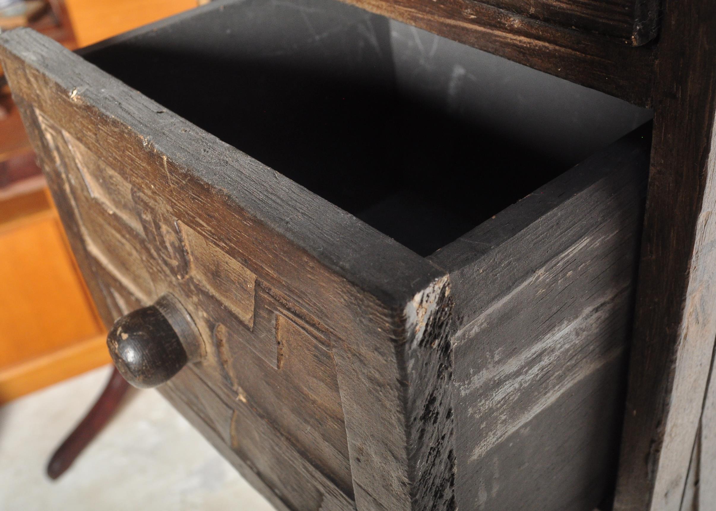 VINATGE 20TH CENTURY CARVED HARDWOOD UPRIGHT CHEST OF DRAWERS - Image 3 of 5