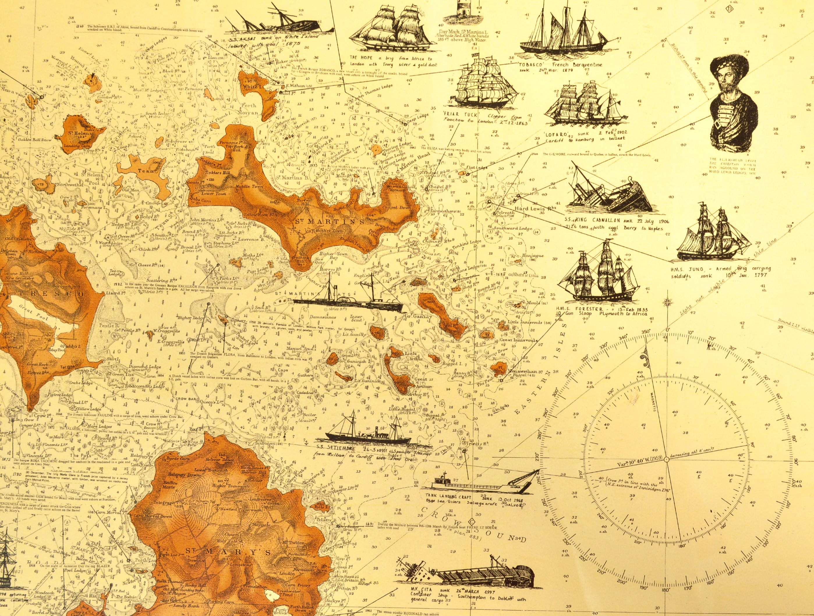 THE SCILLY ISLES - PRINTED SURVEY'S MAP - Image 5 of 5