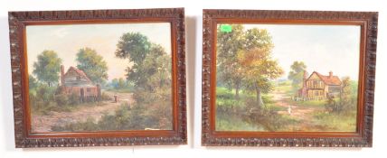 RICKETTS - TWO EARLY 20TH CENTURY OIL PAINTINGS - RURAL SCENES