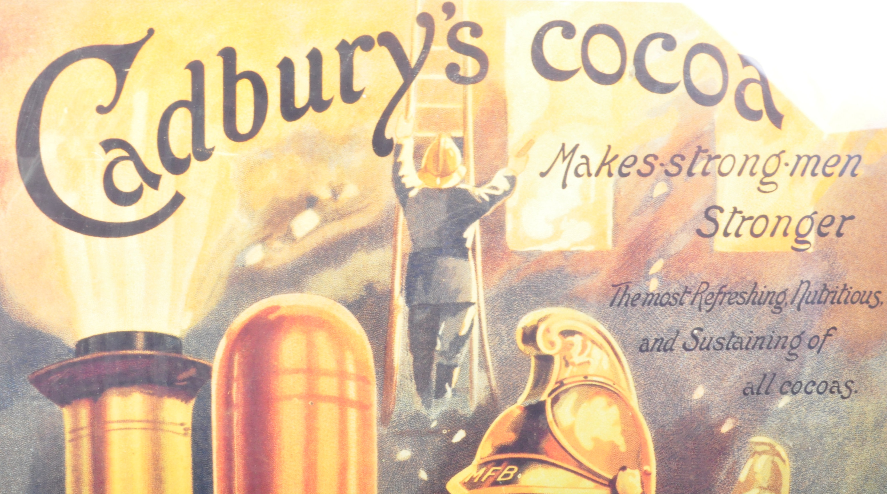 VINTAGE REPRO CADBURYS COCOA ADVERTISING SIGN - Image 2 of 5