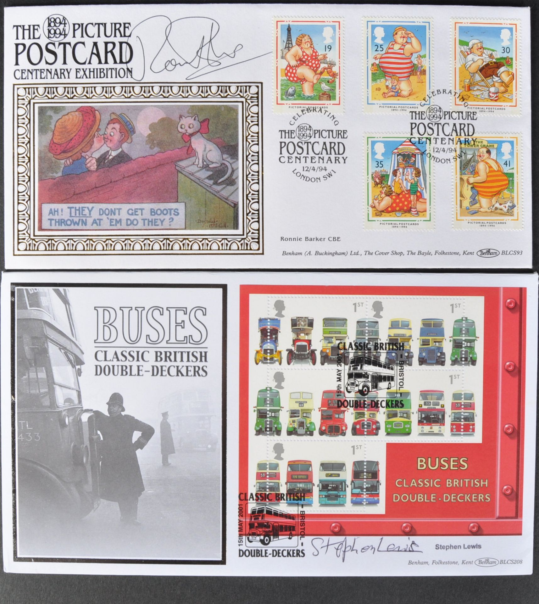 BRITISH COMEDY - FIRST DAY COVERS - SIGNED