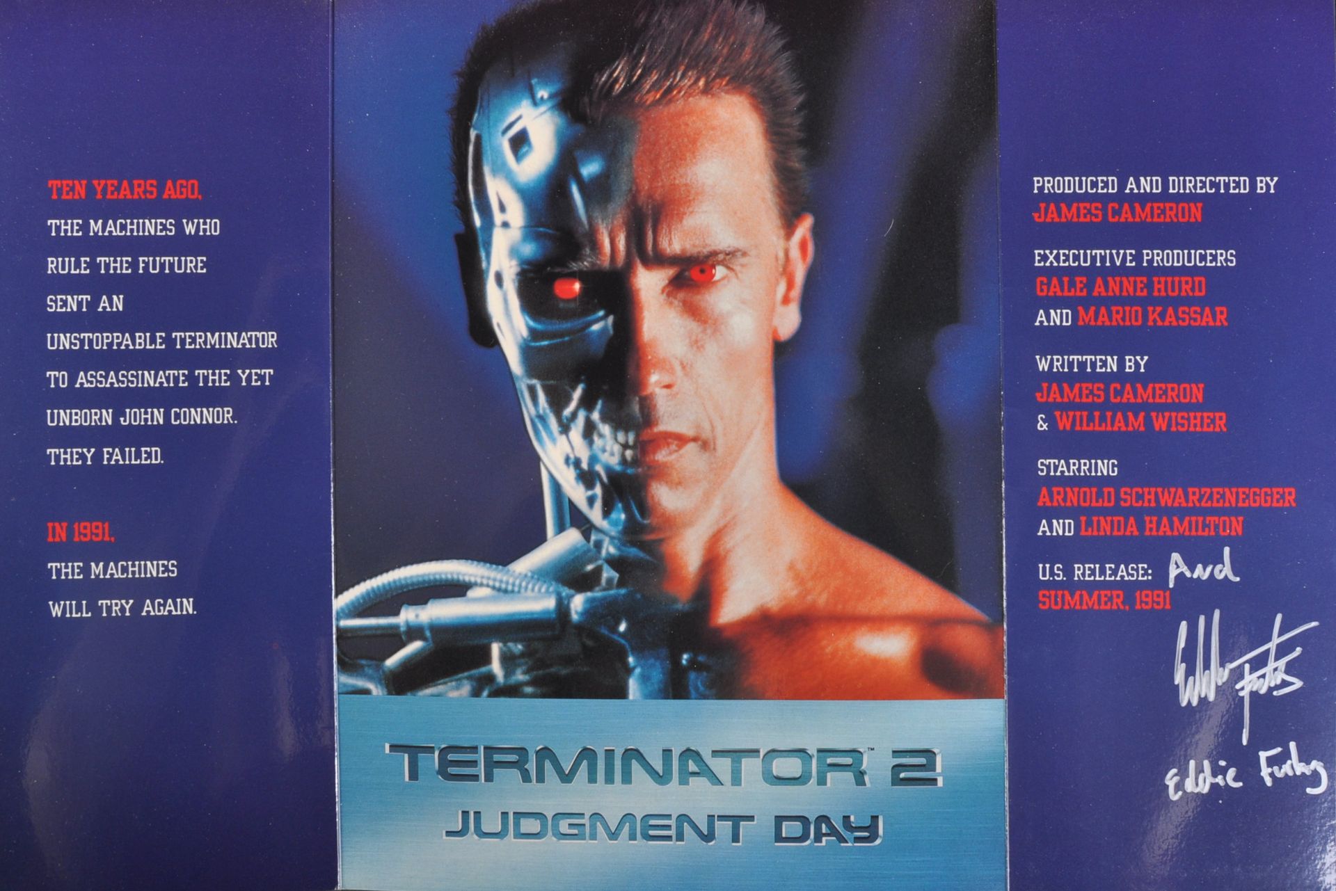 TERMINATOR 2 (1991) - AUTOGRAPHED PROMO BOOKLET - FURLONG
