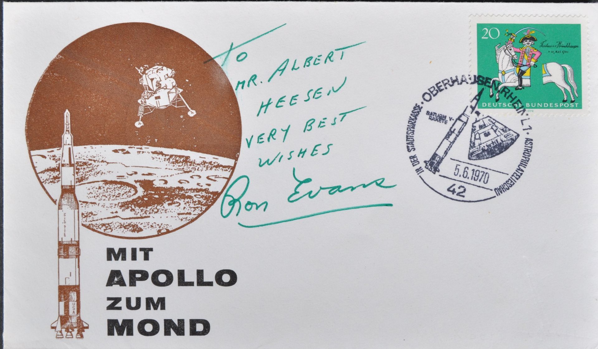 SPACE EXPLORATION - RON EVANS (1933-1990) - APOLLO 17 - AUTOGRAPH