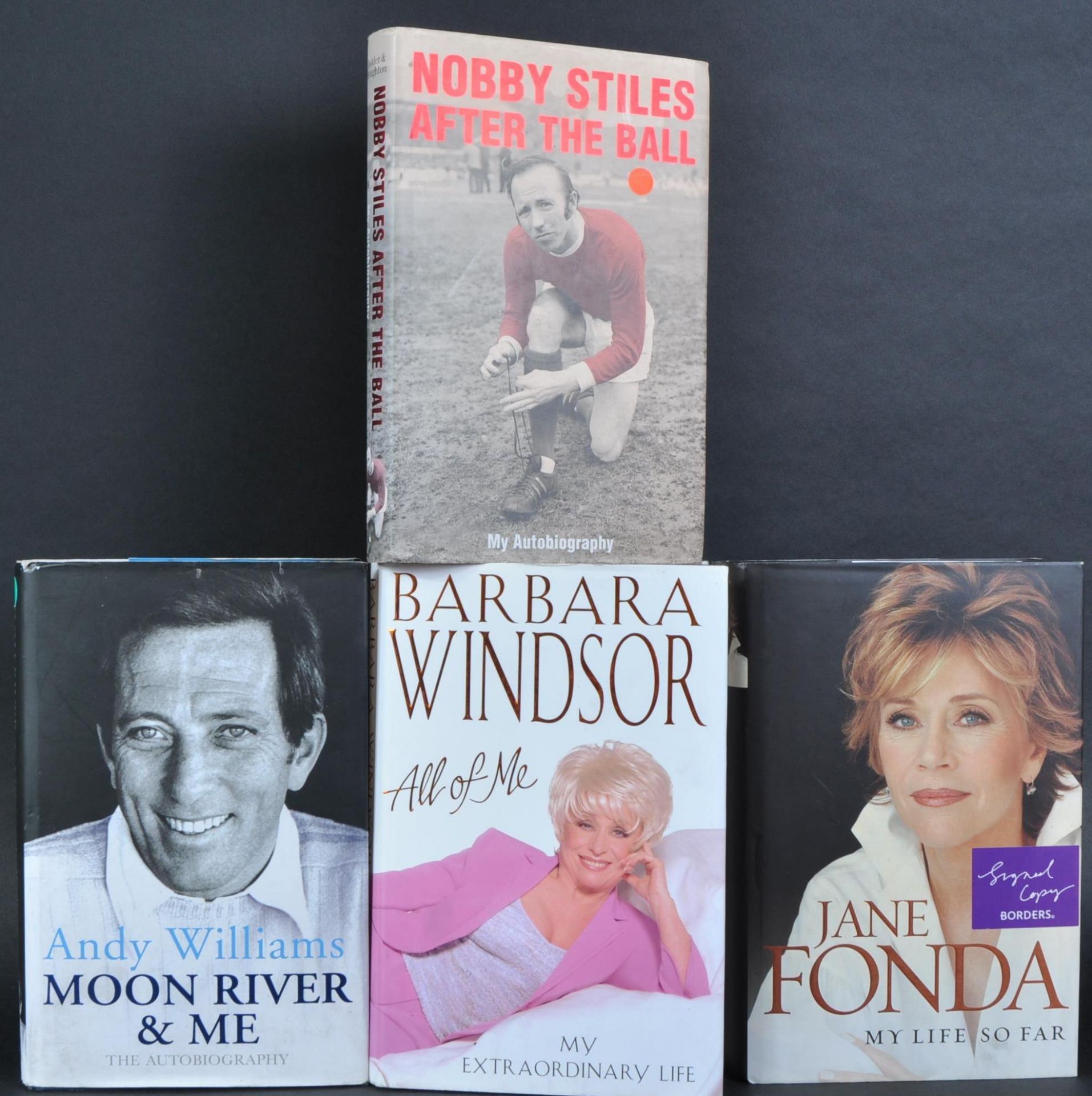 AUTOGRAPHS - COLLECTION OF X4 SIGNED BOOKS - JANE FONDA, ANDY WILLIAMS ETC